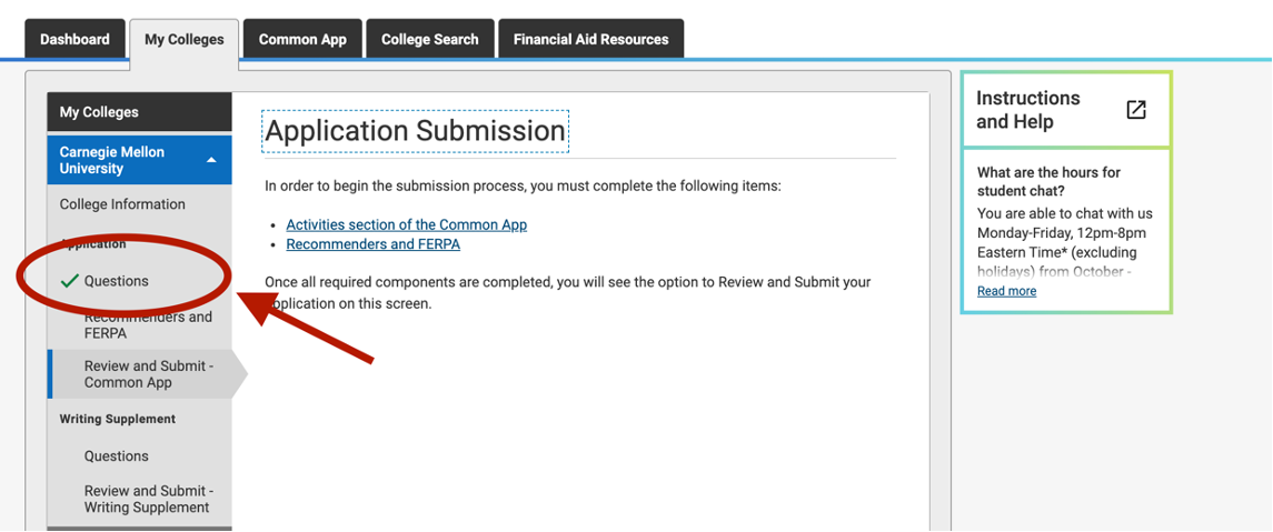 how to submit college essay in common app